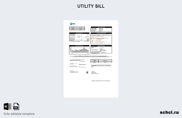 скачать цифровой шаблон счета за коммунальные услуги США Техас TXU Energy